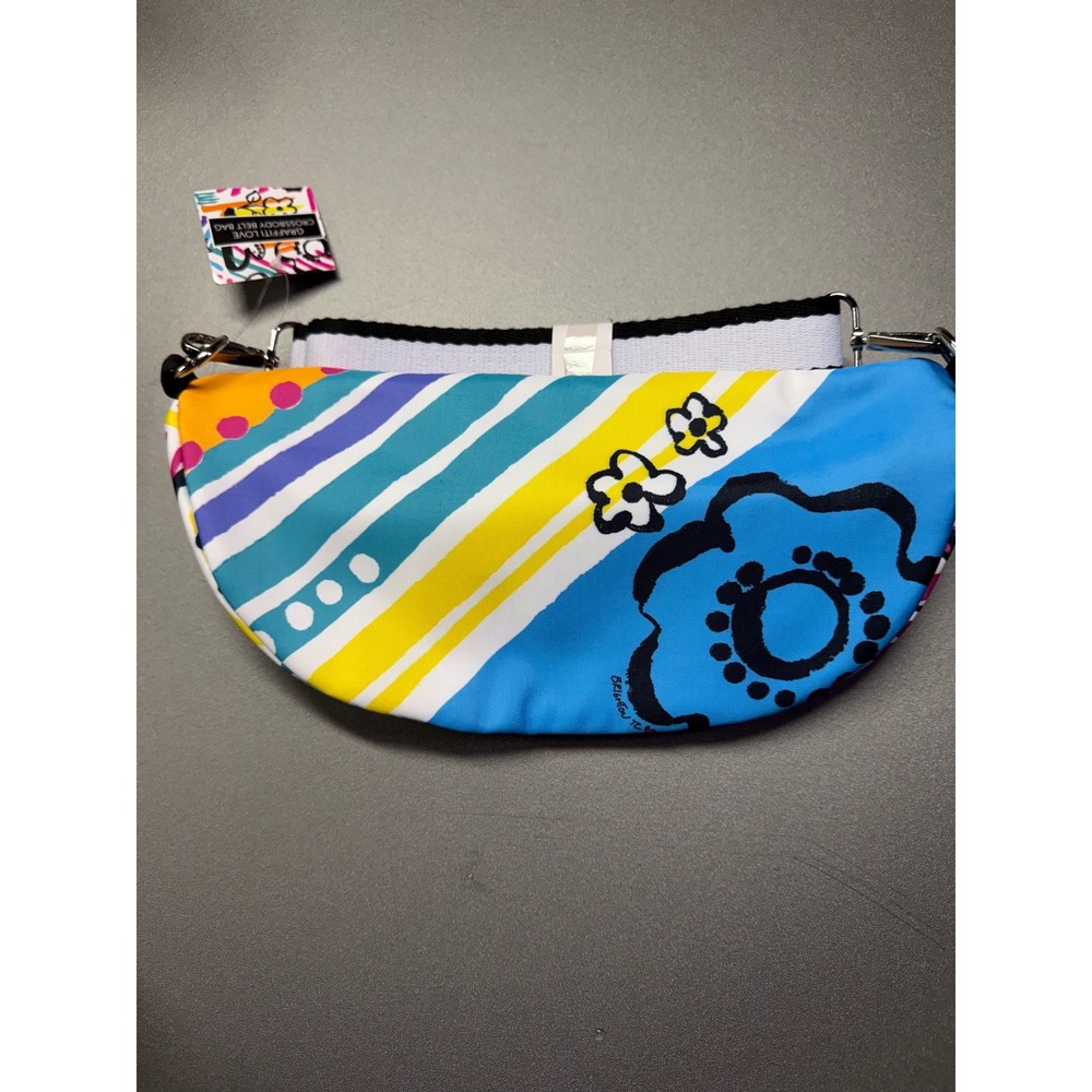 Brighton Graffiti Love Crossbody Belt Bag Multi Color Floral Pop Art NWT - Picture 6 of 8